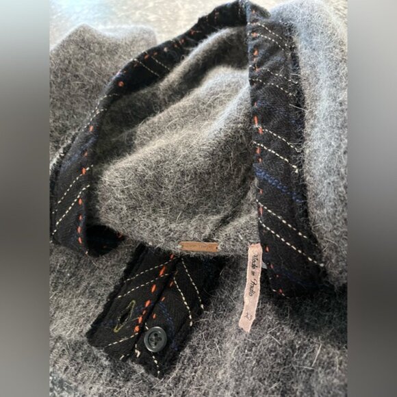 Free people xs angora rare hoodie blended elbow patch - Picture 5 of 5